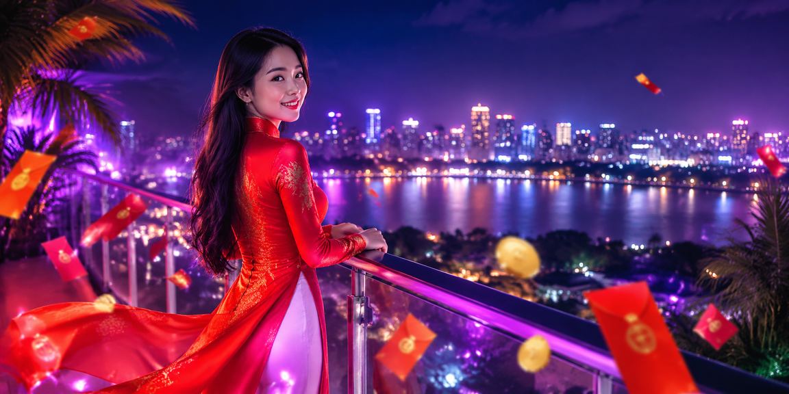 Người phụ nữ áo dài Hà Nội cầm phong bì đỏ và theo dõi tỷ lệ kèo trực tuyến