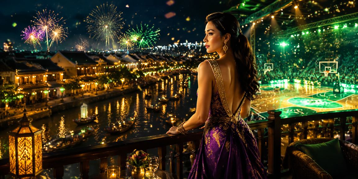 Người dùng tại quán cà phê Hội An theo dõi phân tích cá cược bóng rổ trên điện thoại