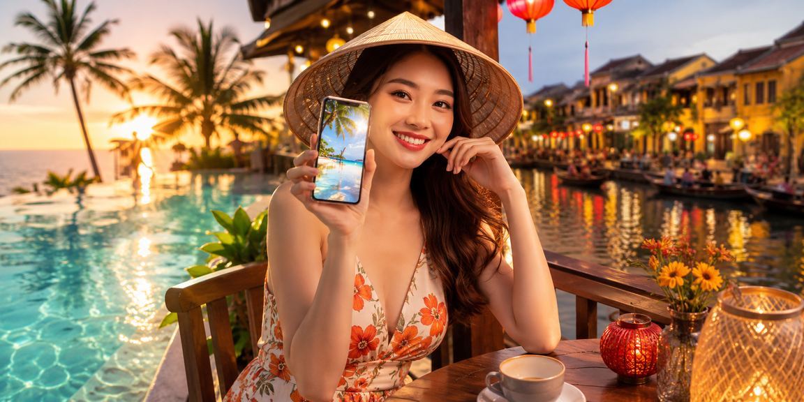 Người dùng tại quán cà phê Hội An thoải mái xem phân tích và trải nghiệm casino trên di động